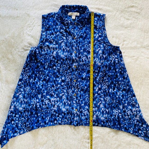 NEW MICHAEL Michael Kors Ikat Sleeveless Blouse, Size M, MSRP $78 - Picture 9 of 13